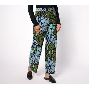 Dennis Basso Women's Plus Sz Pants 2X Regular Printed Knit Full Blue A626279